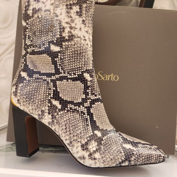 Franco Sarto "Briar" Grey Leather Heeled Boots. NIB. Size 10 - Picture 4 of 14